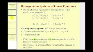 Homogeneous Systems of Linear Equations [upl. by Willy]