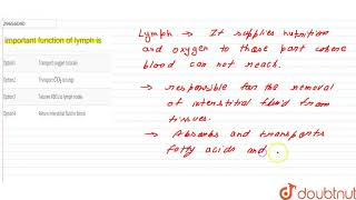 Important function of lymph is [upl. by Omar]