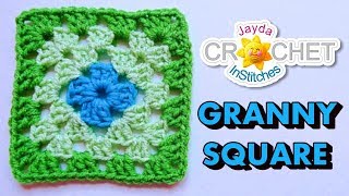 How To Crochet a Granny Square  Beginners Tutorial amp Basic Pattern [upl. by Ainwat]