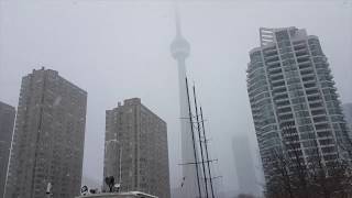 Winter Snow Storm in Downtown Toronto CANADA [upl. by Mashe]