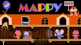 Mappy  マッピー 1983 NES  1 loop playthrough TAS [upl. by Tamra]