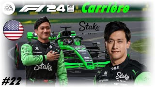 F1 24  Carrière Pilote  Guanyu Zhou  22 La pluie perturbe la Q3 à Vegas et piège tout le monde [upl. by Kiyoshi]