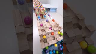 marble Run Race ASMR 114 Wooden Wave Course Colorful Marbles marblerun marblerunrace asmr [upl. by Andres]