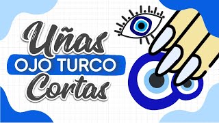 ¡CON EFECTO PERLADO UÑAS DE OJO TURCO · MANICURA UÑAS CORTAS [upl. by Enelloc]