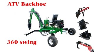 Towable backhoe excavator with hydraulic hammer breaker  360 degree swing [upl. by Sedgewinn]