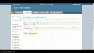 Old Interface Adding Colleges to your Naviance Family Connection Account [upl. by Deck]