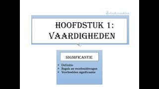 vmbo Hoofdstuk 1 Vaardigheden Significantie [upl. by Toshiko]