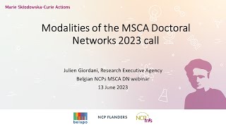 June 2023 – Julien Giordani MSCA DN Research Programme Officer REA [upl. by Trovillion914]