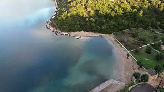 Closeup Flight Over Venitian Canons And Loutsa Beach Today On Ithaca Island In Greece [upl. by Norreg949]