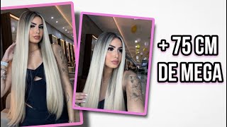 COLOQUEI MEGA HAIR DE 75 CM E PLATINEI O CABELO [upl. by Euqenimod]