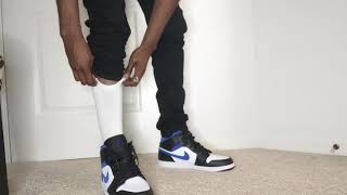 Jordan 1 mid racer Blue on feet [upl. by Baugh627]