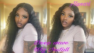 BEGINNER FRIENDLY How I install deep wave hd lace frontal ft Alipearl Hair [upl. by O'Conner862]