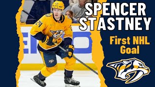 Spencer Stastney 24 Nashville Predators first NHL goal Nov 24 2023 [upl. by Ontina984]