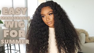 5X5HD LACE CLOSURE DEEP WAVE WIG INSTALL10MINUTE WIG INSTALLREVIEWAlipearl Hair [upl. by Hgielek683]