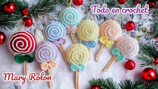 🍭🎅🏻 quotComo hacer adornos navideños 🍭 en casaquot el patrón a crochet mas fácil 2023 [upl. by Ettelrahc51]