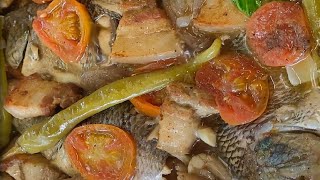 Pinangat na Tilapia sa kamatis na may baboy [upl. by Aelanej]