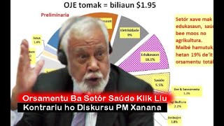 Orsamentu Ba Setór Saúde Kiik Liu Kontrariu Ho Diskursu PM Xanana [upl. by Adnohr]