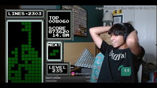 14 MILLION IN NES TETRIS  2nd Ever Level 235 [upl. by Nelra]