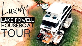 LUXURY Lake Powell Houseboat Tour Odyssey by Adonia Yachts amp Sunrise Peak  Spa And Tell [upl. by Einhorn559]