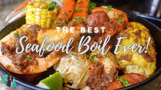 THE ABSOLUTE BEST JUICY SEAFOOD BOIL  BUTTER SAUCE  QUICK amp EASY RECIPE TUTORIAL [upl. by Riek]