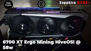 6700 XT Ergo Mining HiveOS  58w [upl. by Darby]