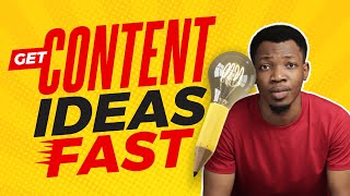 Simple Method To Get Content Ideas Fast  Do this [upl. by Anuahs]