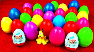 SURPRISE EGGS PEPPA PIG THOMAS AND FRIENDS LION KING FROZEN MINNIE MOUSE CARS TMNT KINDER FLUFFYJET [upl. by Assina]