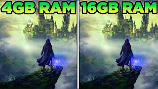 HOGWARTS LEGACY 4GB RAM VS 6GB RAM VS 8GB RAM VS 12GB RAM VS 16GB RAM [upl. by Dot302]