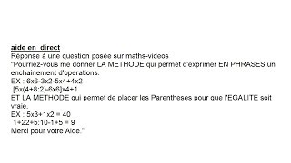 exprimer suite dopérations par une phrase aide en direct 5ème [upl. by Ennovad]