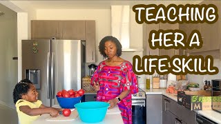 ITS HAPPENING Teaching my 4yo how to cook [upl. by Aliekat]