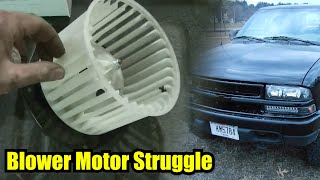 98 Chevy S10  Blower Motor Replacement [upl. by Hammerskjold365]