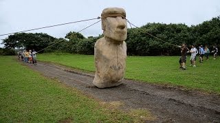 Making Easter Island statues walk  Easter Island Mysteries of a Lost World  BBC Four [upl. by Rebmik]