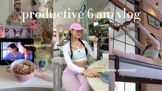 Productive 6 AM Vlog morning routine 🌞 PILATES sessions nighttime routine [upl. by Aronid]