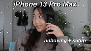 iPHONE 13 PRO MAX UNBOXING  SETUP [upl. by Thissa]