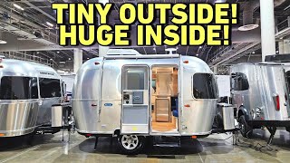 TINY outside HUGE inside Airstream Bambi Travel Trailer RV [upl. by Nivrem]