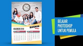 CARA MEMBUAT DESAIN KALENDER PHOTOSHOP  PEMULA [upl. by Ester]