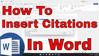 How to Insert Citations in Microsoft Word Tutorial [upl. by Aihsekram]