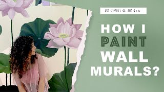 ART SUPPLIES AND PROCESS OF PAINTING A WALL MURAL [upl. by Makell932]