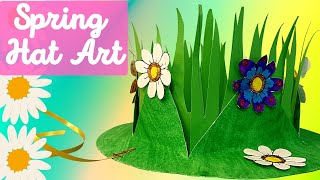 NEW DIY Spring Hat Art with FREE template  Easy Peasy English  Arts and Crafts [upl. by Ailimaj]