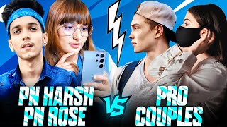 PN HARSH ⚡️ amp ♥️ PN ROSE vs PRO PN COUPLES 😍  PLAYING FIRST TIME ON PHONE 📱  Garena Free Fire [upl. by Adniuqal]