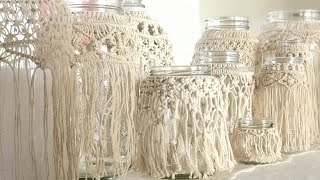 How To Make A MACRAME Wedding Candle Holder [upl. by Quarta]