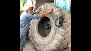 HUGE TYRE REPAIRING LIKE A NEW ONE tyrerecycling tyrerepair shorts [upl. by Enajharas]