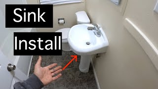 Pedestal Sink install  Glacier Bay [upl. by Enovaj688]