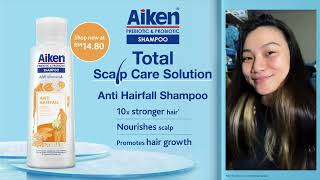 AikenShampoo AntiHairfall for 10x Stronger Hair  Enriched with Ginseng to improve hair volume [upl. by Oinesra]