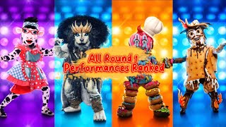 All Round 1 Performances Ranked  The Masked Singer Season 10 [upl. by Mariken]