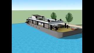 Transformation of an Old Barge into a quotModern Luxury Houseboatquot Amsterdam  Grand Design [upl. by Notsnarc]