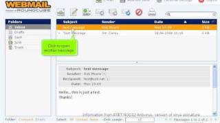 How to open email message in RoundCube  RoundCube [upl. by Ita]