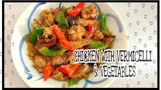 Home Cook Food  How to cook Chicken with Vermicelli amp Vegetables  PLUMPISHJANE [upl. by Maller]