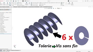 Solidworks vis sans fin avec la fonction tôlerie endless screw with solidworks Sheet metal [upl. by Yvonne263]