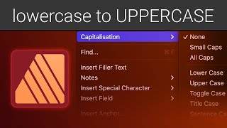 How to Capitalize All Letters in Affinity Publisher 25 [upl. by Aggri209]